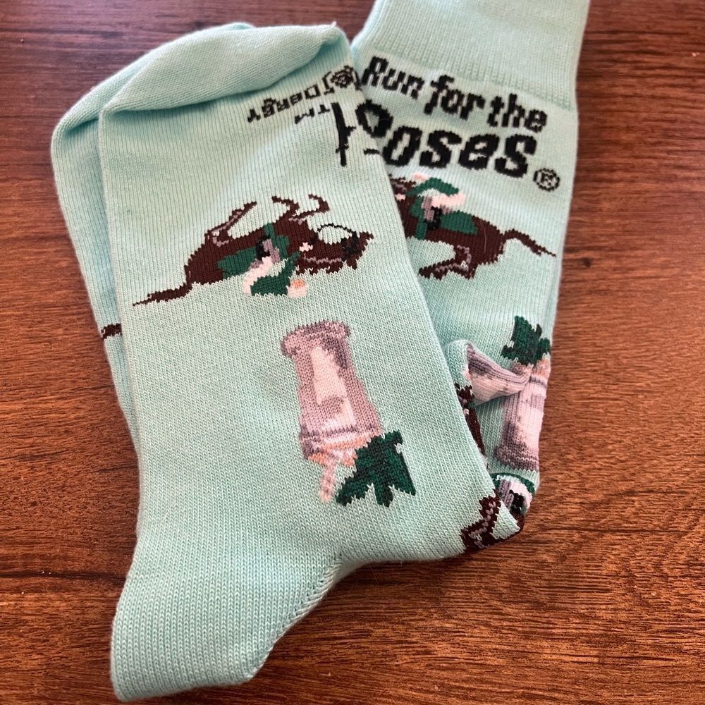 Run for the Roses Green Socks - Picture 2 of 3